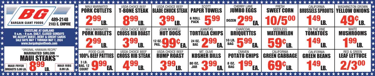 Bargain Giant Foods Weekly Specials