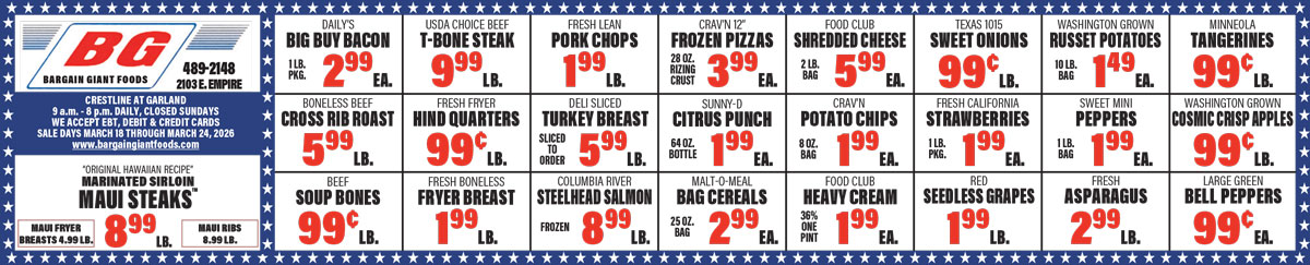 Bargain Giant Foods Weekly Specials