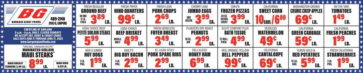 Bargain Giant Foods Weekly Specials