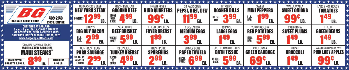 Bargain Giant Foods Weekly Specials