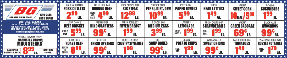 Bargain Giant Foods Weekly Specials