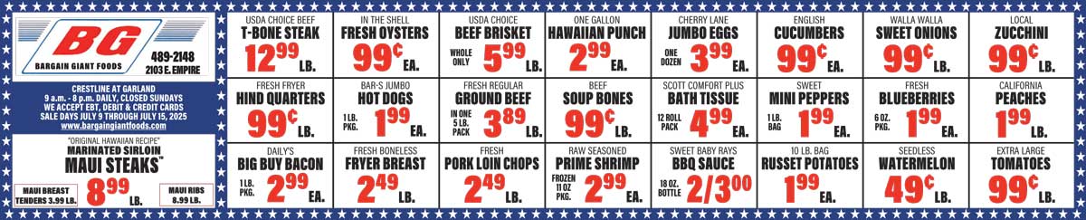 Bargain Giant Foods Weekly Specials