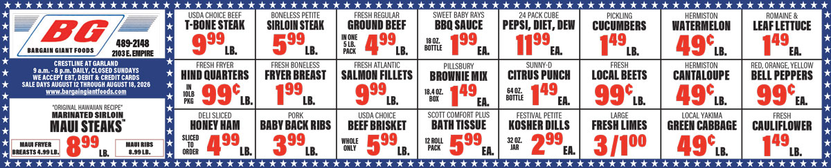 Bargain Giant Foods Weekly Specials