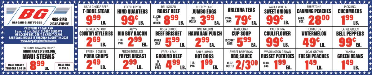 Bargain Giant Foods Weekly Specials
