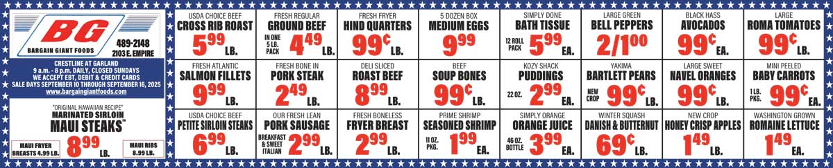Bargain Giant Foods Weekly Specials